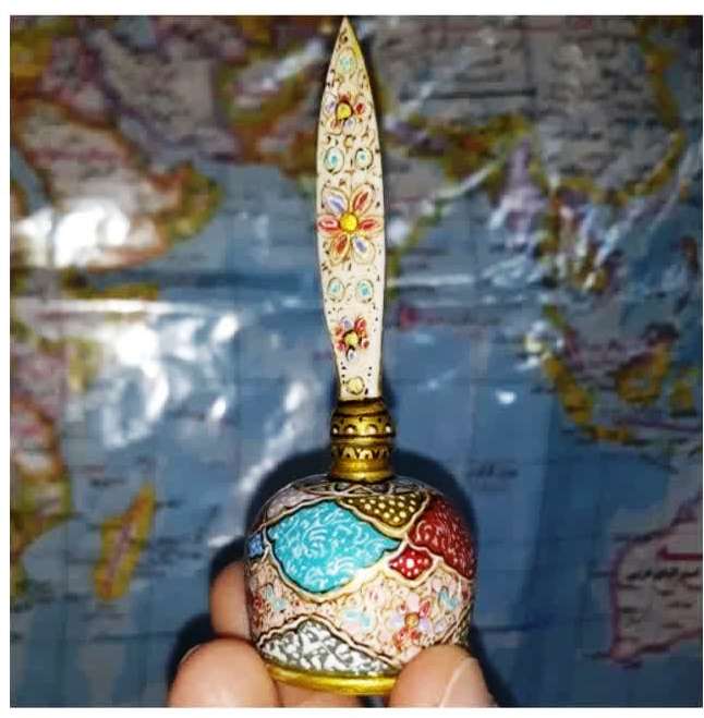 سرمه دان استخوانی شتر طرح ختایی و گل