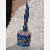 سرمه دان استخوان شتر با نقاشی گل و بوته . الوان .