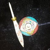 سرمه دان استخوان شتر با نقاشی تذهیب
