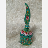 سرمه دان استخوان شتر با نقاشی گل و بوته . الوان .