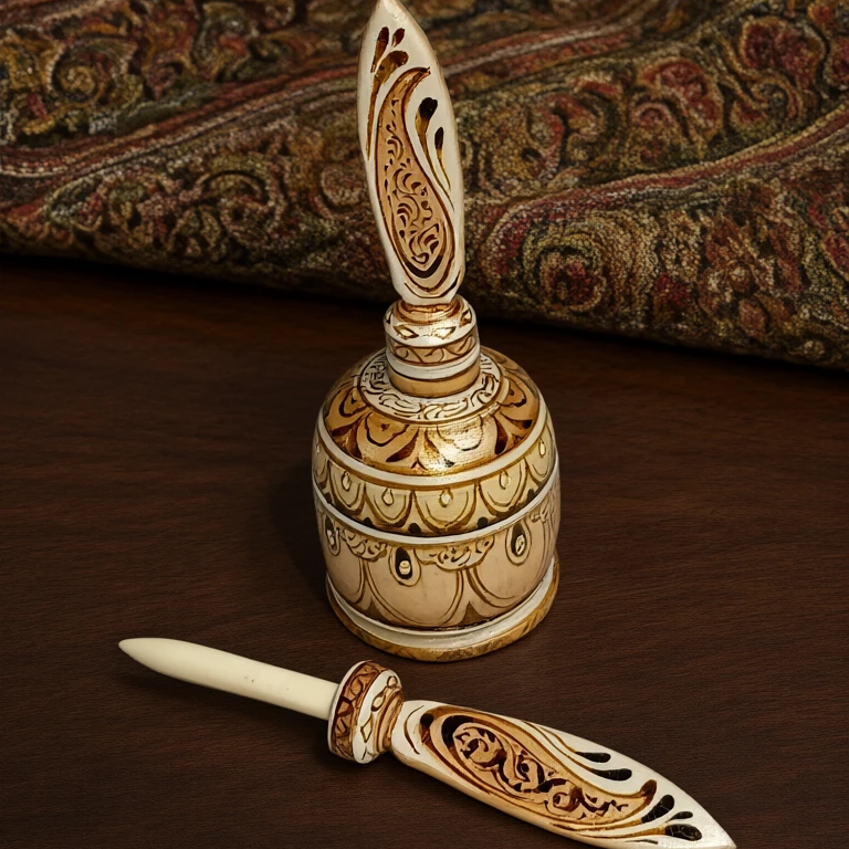 سرمه دان استخوان شتر (قهوه ای قلم)